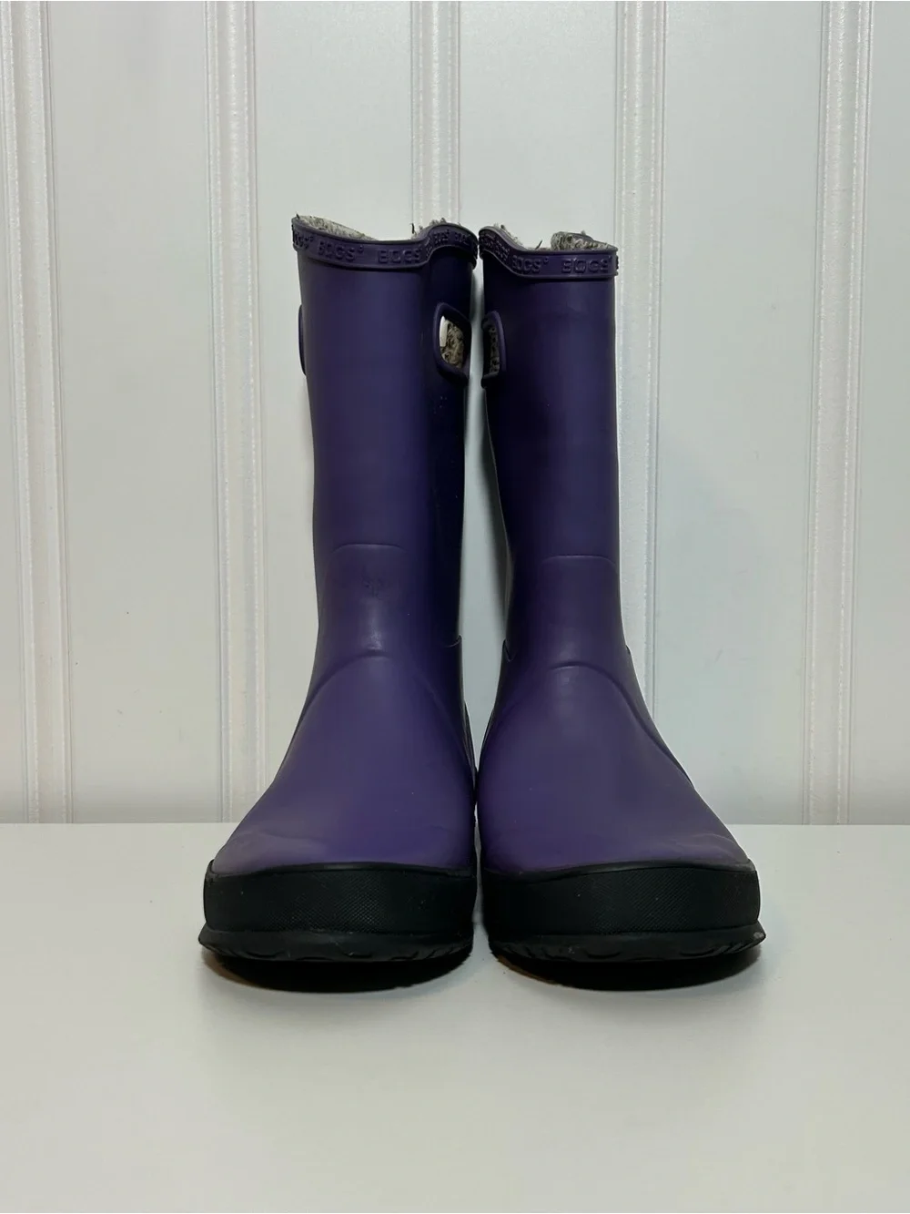 Bogs Kids Purple Waterproof Rain Boots lined